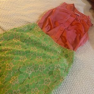 LILLY PULITZER SILK BUTTON FRONT SLEEVELESS BLOUSE Preppy, Old money, aesthetic